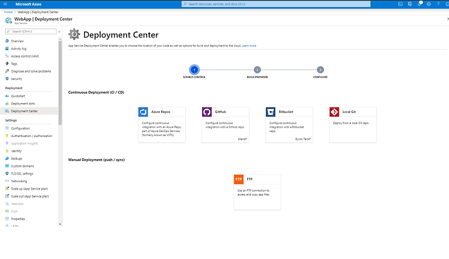 Microsoft Azure App Service sample dashboard
